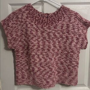 Laika Marled Pink Short-Sleeve Knit crochet Top
